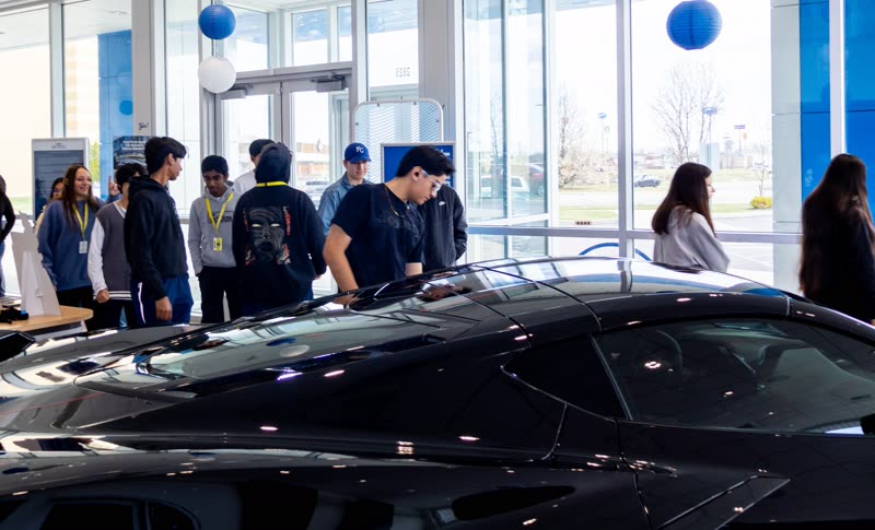 Students and cars